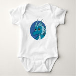 Blue dragon cartoon baby bodysuit
