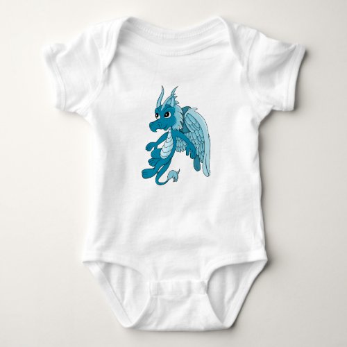 Blue Dragon Cartoon Baby Bodysuit
