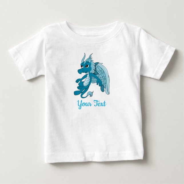 Blue Dragon Cartoon Baby T-Shirt (Front)