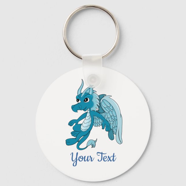 Blue Dragon Cartoon Keychain (Front)