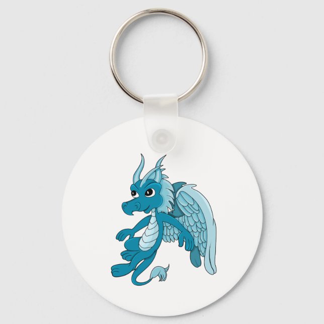 Blue Dragon Cartoon Keychain (Front)