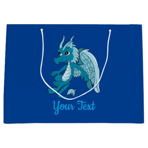 Blue Dragon Cartoon Large Gift Bag