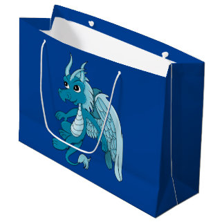 Blue Dragon Cartoon Large Gift Bag