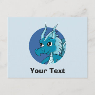 Blue dragon cartoon postcard