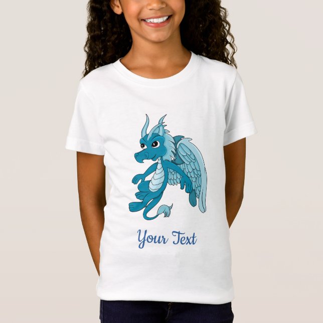 Blue dragon cartoon T-Shirt (Front)