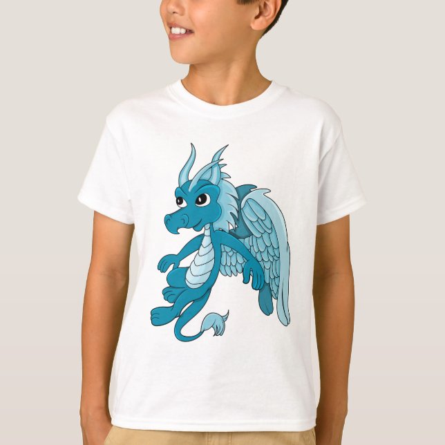 Blue Dragon Cartoon T-Shirt (Front)