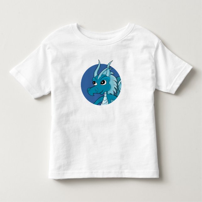 Blue dragon cartoon toddler t-shirt (Front)