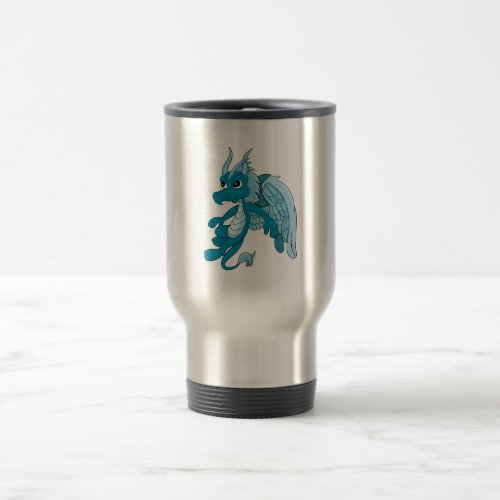 Blue Dragon Cartoon Travel Mug