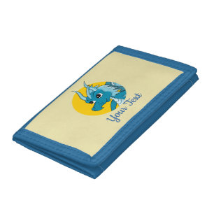 Blue dragon cartoon trifold wallet