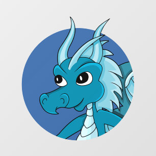 Blue dragon cartoon Wall Decal