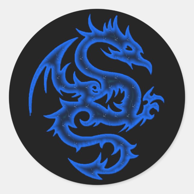 BLUE DRAGON CLASSIC ROUND STICKER (Front)