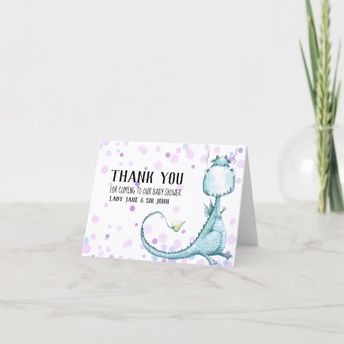 *~* Blue Dragon Dots Baby Boy Shower Thank You