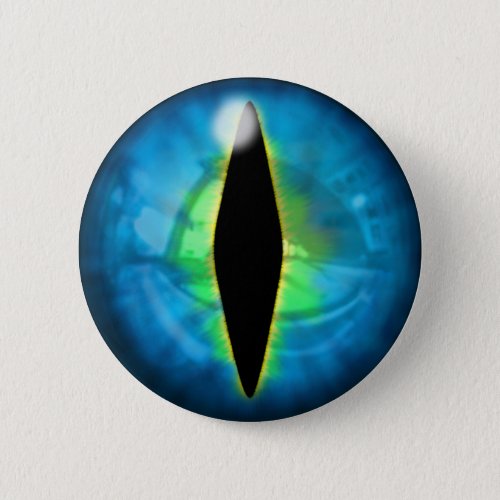 Blue Dragon Eye Pinback Button