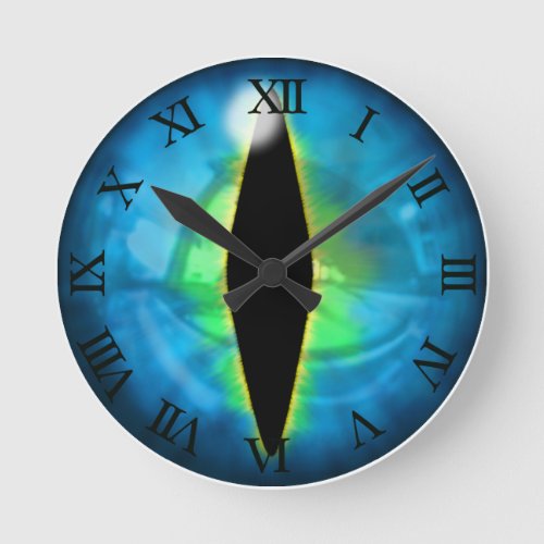 Blue Dragon Eye Round Clock