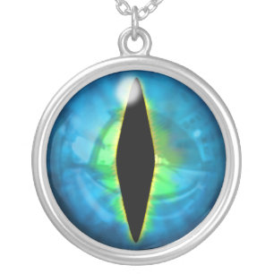 Blue Dragon Eye Silver Plated Necklace