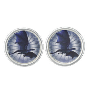 Blue Dragon Fantasy Wedding Cufflinks