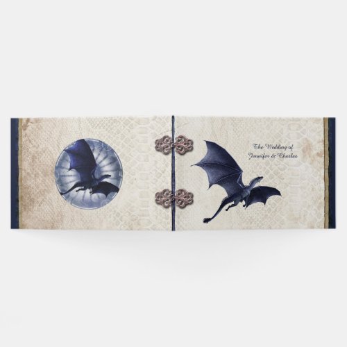 Blue Dragon Fantasy Wedding Guest Book