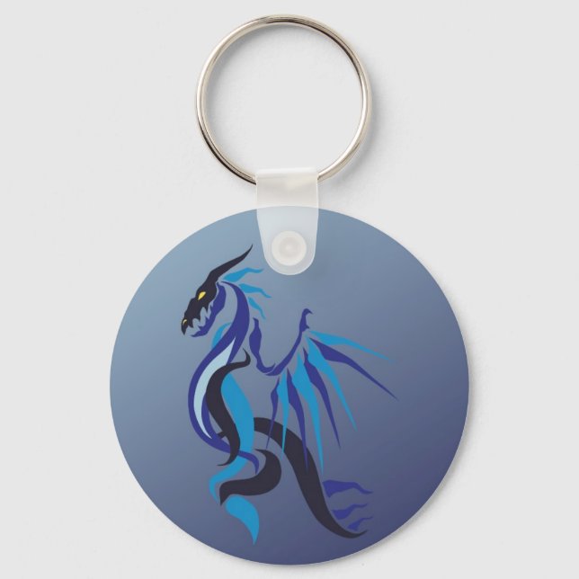 Blue Dragon Flame Keychain (Front)