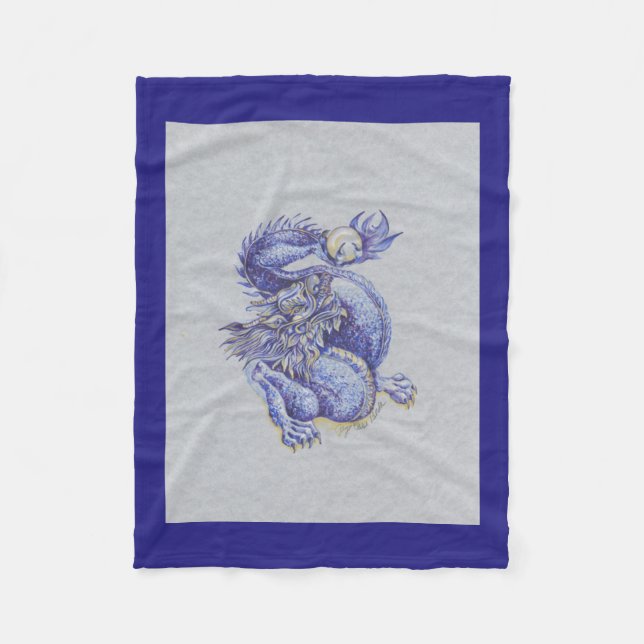 Blue Dragon Fleece Blanket (Front)