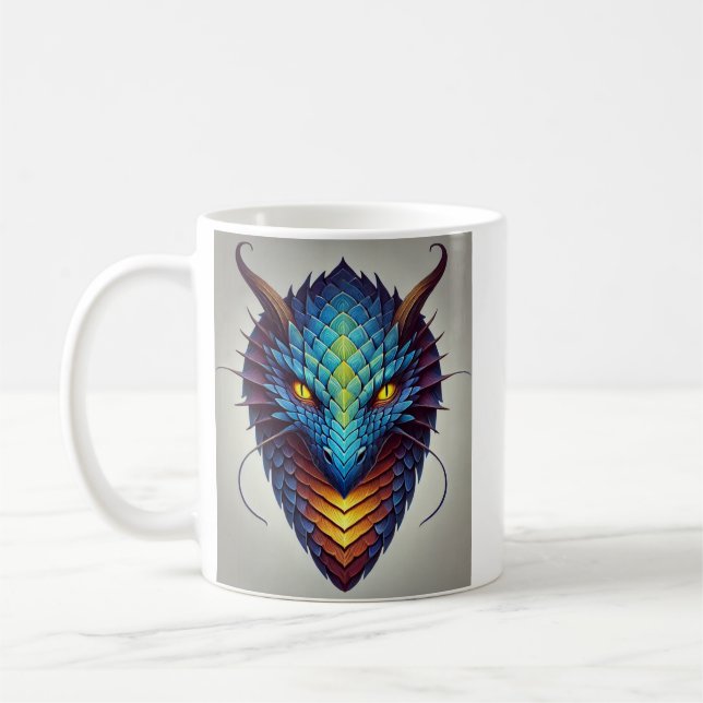 Blue Dragon Head  Coffee Mug (Left)