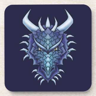 Blue Dragon Head Fantasy Beverage Coaster