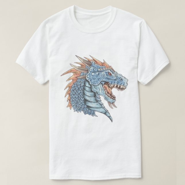 Blue Dragon Head T-Shirt (Design Front)