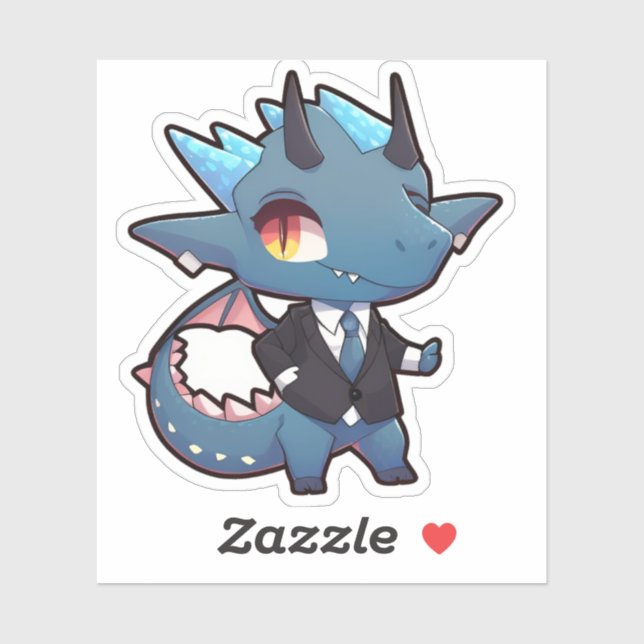Blue Dragon in a Suit Sticker (Sheet)