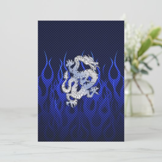 Blue Dragon in Chrome Carbon Fiber Styles (Standing Front)