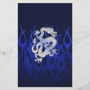 Blue Dragon in Chrome Carbon Fiber Styles Stationery