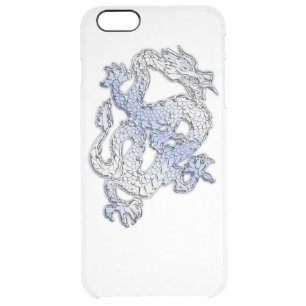 Blue Dragon in Chrome Carbon Fiber Styles Clear iPhone 6 Plus Case