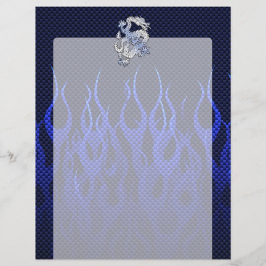 Blue Dragon in Chrome Carbon racing flames (Front)