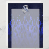 Blue Dragon in Chrome Carbon racing flames (Front/Back)