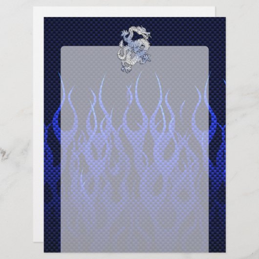 Blue Dragon in Chrome Carbon racing flames (Front/Back)