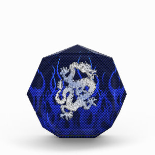 Blue Dragon in Chrome Carbon racing flames Award