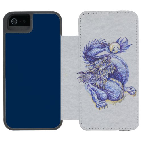 Blue Dragon Wallet Case For iPhone SE55s