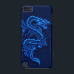 Blue Dragon IPod Case<br><div class="desc">Protect your iPod with a dragon. Outstanding fantasy graphics of a blue serpent like dragon against a darker blue background. Customize to add any text. Makes a great gift idea for any fantasy fan.</div>