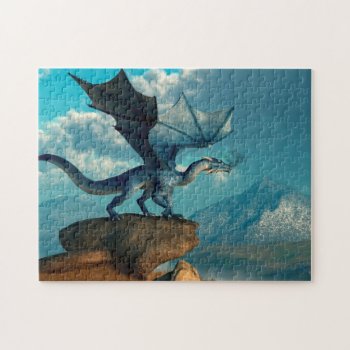 Blue Dragon Jigsaw Puzzle by ArtOfDanielEskridge at Zazzle