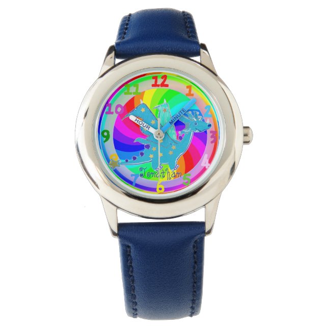 Blue Dragon Kids Watch custom Boy Name Jonathan (Front)