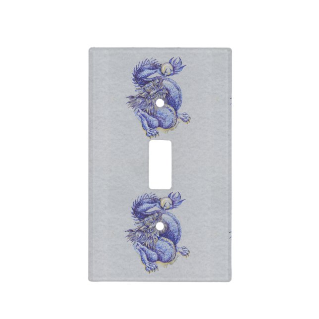 Blue Dragon Light Switch Cover (Front)