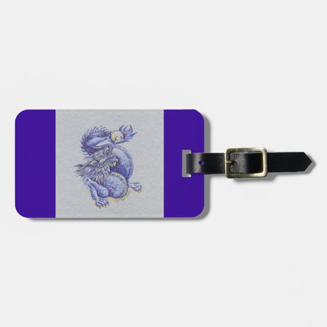 Blue Dragon Luggage Tag (Front Horizontal)
