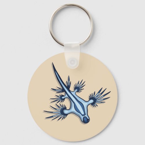 Blue Dragon Nudibranch Keychain