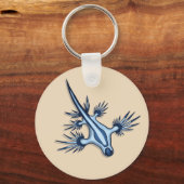 Blue Dragon Nudibranch Keychain (Front)