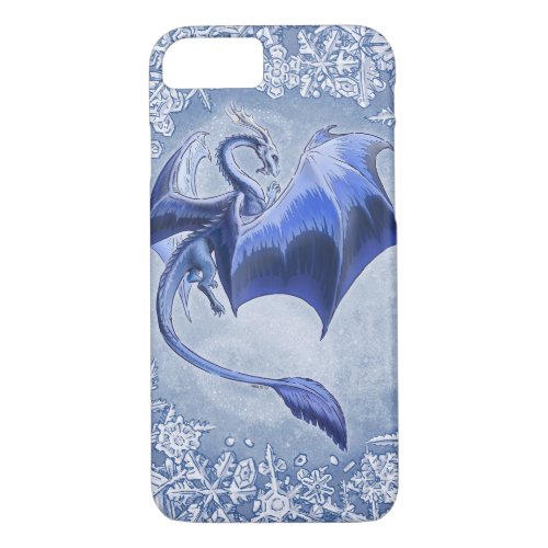 Blue Dragon of Winter Fantasy Nature Art iPhone 87 Case
