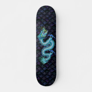 Blue Dragon on Dragon Scales Skateboard