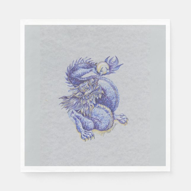 Blue Dragon Paper Napkins (Front)