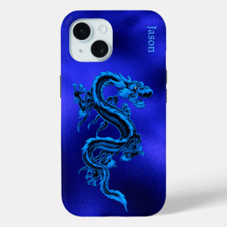 Blue Dragon Personalized iPhone 15 Case