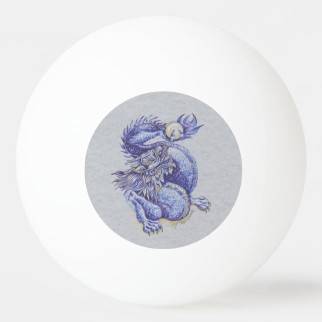 Blue Dragon Ping-Pong Ball (Back)