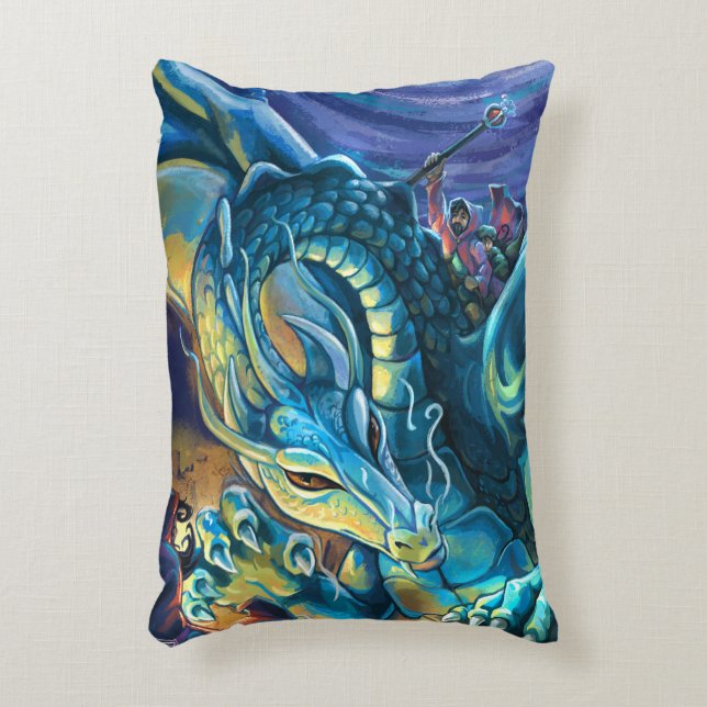 Blue Dragon Rider Accent Pillow (Front(Vertical))