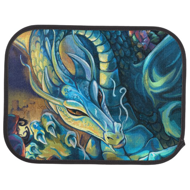 Blue Dragon Rider Car Floor Mat (Rear)