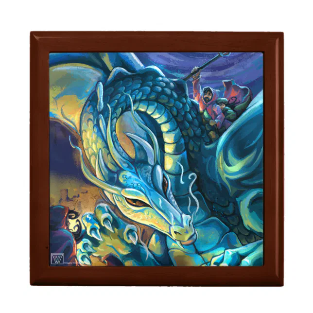 Blue Dragon Rider Jewelry Box | Zazzle